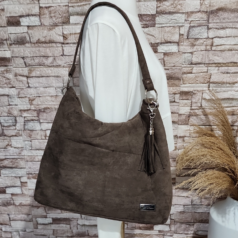 Bella Russo Brown Suede Shoulder Bag